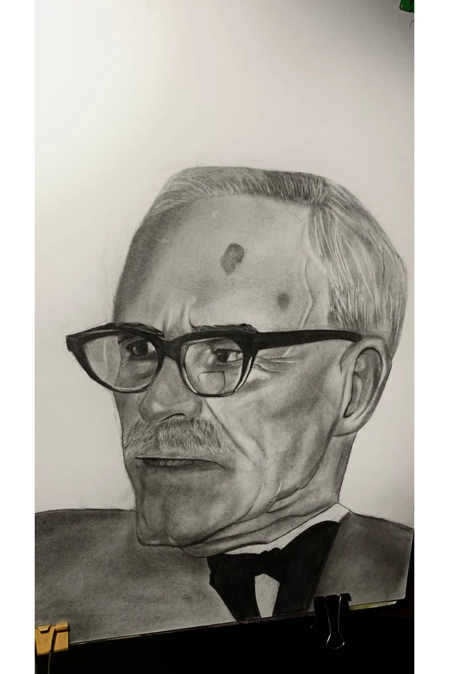 Expressive graphite portrait study by Vanessa.