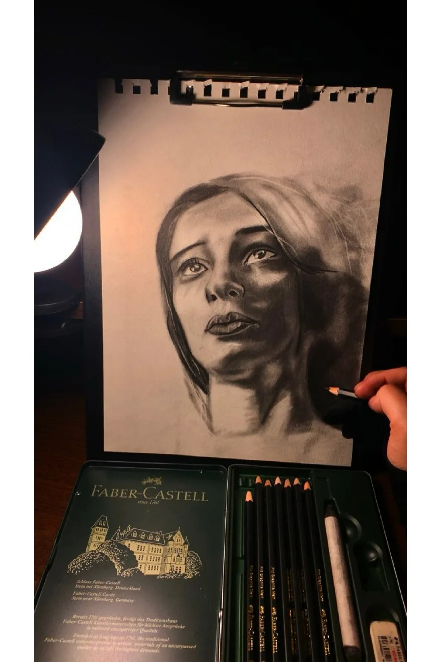 Portrait study in graphite by Vanessa.